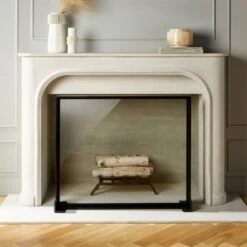 Ledge Glass Fireplace Screen