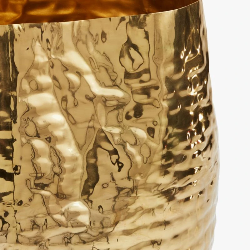 Liquid Hammered Brass Storage Basket Large 4 Liquid Hammered Brass Storage Basket Large - Image 2