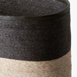 Luna Braided Two-Toned Storage Basket 11 Luna Braided Two-Toned Storage Basket -Home Decor Sale LunaBlackNNaturalBasketAVF19