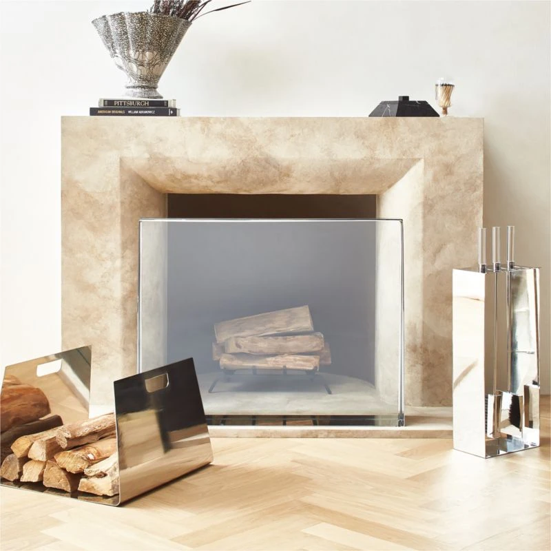 Maddox Polished Stainless Steel And Acrylic Fireplace Tools Set Of 3 6 Maddox Polished Stainless Steel And Acrylic Fireplace Tools Set Of 3 - Image 4