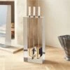 Maddox Polished Stainless Steel And Acrylic Fireplace Tools Set Of 3 -Home Decor Sale MaddoxSSFireplaceToolsS3SHF22