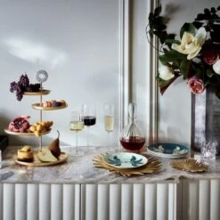 Betty Glass Tealight Candle Holder Set Of 6 -Home Decor Sale MaeChampagneGoldNV20 1x1