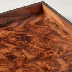 Marq Rectangular Burl Wood Tray -Home Decor Sale MarqSqBrlwdTray16x16inLrgAVSHS21