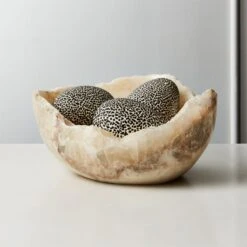 Onyx Raw Edge Stone Bowl -Home Decor Sale OnyxNFossilBowlROS19