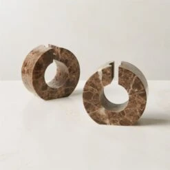 Orla Brown Marble Taper Candle Holder -Home Decor Sale OrlaMarbleTaperHolderAV3SHF23