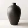 Osito Round Black Terracotta Floor Vase 1 Osito Round Black Terracotta Floor Vase -Home Decor Sale OsitoBlkHandThrownVaseSHF22