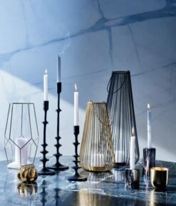 Allis Black Taper Candle Holders Set Of 3 -Home Decor Sale PalmLeafTeaLightCandleHolderOC19