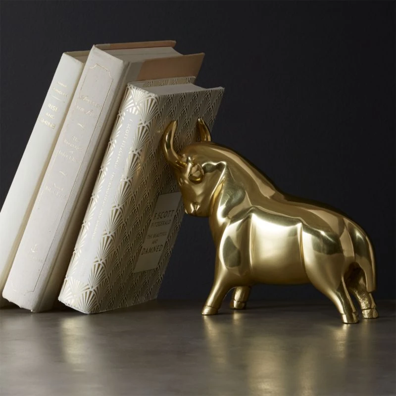 Pascal The Bull Gold Doorstop-Bookend 5 Pascal The Bull Gold Doorstop-Bookend - Image 3