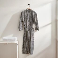 Ivory Shagreen Hamper -Home Decor Sale PentagridBlockPrintBathrobeJN21 1x1