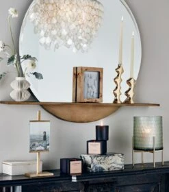 Celia White Porcelain Vase -Home Decor Sale PerchRoundMirrorWithShelfMR20 1