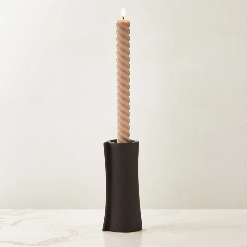 Philo Grey Clay Taper Candle Holder 4 Philo Grey Clay Taper Candle Holder - Image 2