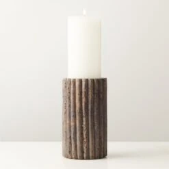 Pietra Grey Travertine Pillar Candle Holder Small -Home Decor Sale PietraTrvrtnPllrHolderSmAVSHF22