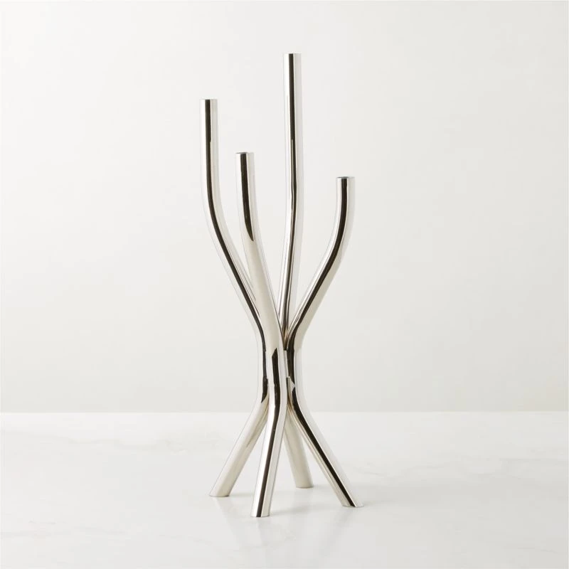 Plata Stainles Steel Multi Taper Candle Holder 3 Plata Stainles Steel Multi Taper Candle Holder