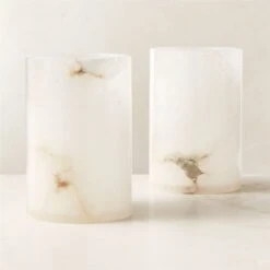 Poe White Alabaster Pillar Candle Holder Small 13 Poe White Alabaster Pillar Candle Holder Small -Home Decor Sale PoeAlbstrPillarHolderSmAV3SHF23
