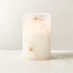 Poe White Alabaster Pillar Candle Holder Small 10 Poe White Alabaster Pillar Candle Holder Small -Home Decor Sale PoeAlbstrPillarHolderSmROF23