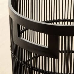Ronan Black Bamboo Storage Basket Small 9 Ronan Black Bamboo Storage Basket Small -Home Decor Sale RonanBlkBasketWHndlsSmAV2SHF22