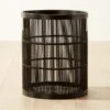 Ronan Black Bamboo Storage Basket Small -Home Decor Sale RonanBlkBasketWHndlsSmSHF22