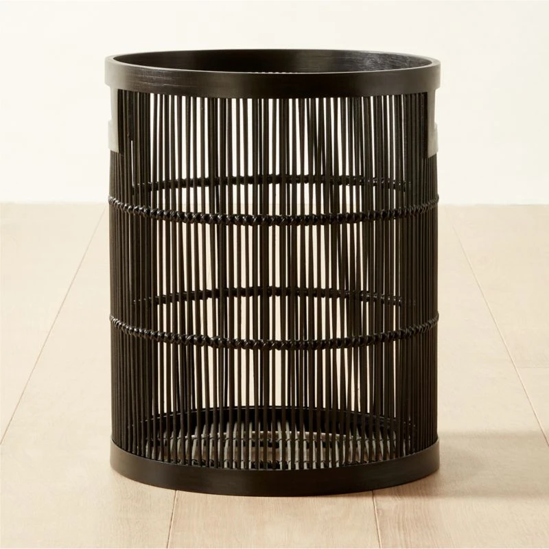 Ronan Black Bamboo Storage Basket Small 3 Ronan Black Bamboo Storage Basket Small