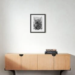 'Jimi Hendrix, 1969' Photographic Print In Black Frame 21.5"x17.5" -Home Decor Sale SEJHendrix69Bk17p5X21p5S22 3D