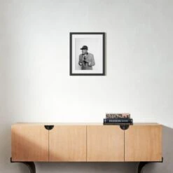 'Jay Z At MILK Studios' Photographic Print In Black Frame 17.5"x21.5" -Home Decor Sale SEJayZMILKStdBlk17p5x21p5S22 3D