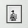 'Jay Z At MILK Studios' Photographic Print In Black Frame 17.5"x21.5" -Home Decor Sale SEJayZMILKStdBlk17p5x21p5SS22 3D