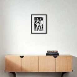 'Mick And Bianca At The London Airport, 1970' Photographic Print In Black Frame 17.5"x21.5" -Home Decor Sale SEMickNBiancaBlk21p5x17p5S22 3D