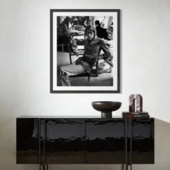 'Yves Saint Laurent In His Studio' Photographic Print In Black Frame 17.5"x21.5" -Home Decor Sale SEYSLaurentStdBk33x39p5F22 3D