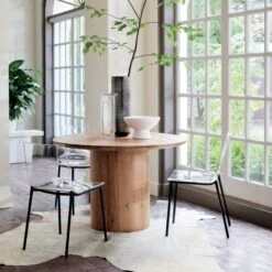 White Ceramic Pedestal Bowl -Home Decor Sale SpindlerRoundDiningTableJN21 1x1