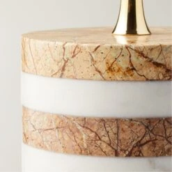 Stacked Marble And Brass Pillar Candle Holder Small 14 Stacked Marble And Brass Pillar Candle Holder Small -Home Decor Sale StackedMrblStandSmallAV2SHF22
