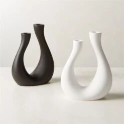 Uri Matte White Cement Taper Candle Holder -Home Decor Sale UriTaperHolderCollectionFHF23