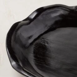 Valara Lacquered Black Teak Wood Decorative Bowl -Home Decor Sale ValaraBlackLcqrdTeakBowlAVSHF23