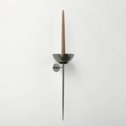 Vela Blackened Brass Wall Sconce Taper Candle Holder