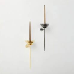 Vela Blackened Brass Wall Sconce Taper Candle Holder -Home Decor Sale VelaUnldCandleSconceGrpFHS23