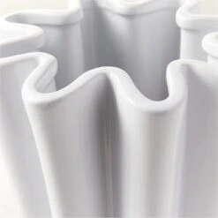 Vix Fluted White Ceramic Vase -Home Decor Sale VixFlutedWhiteVaseAVSHF22
