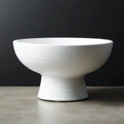 White Ceramic Pedestal Bowl