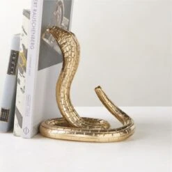 Wyatt Brass Snake Bookend/Doorstop -Home Decor Sale WyattSnakeDrstpBookendAVSHS23